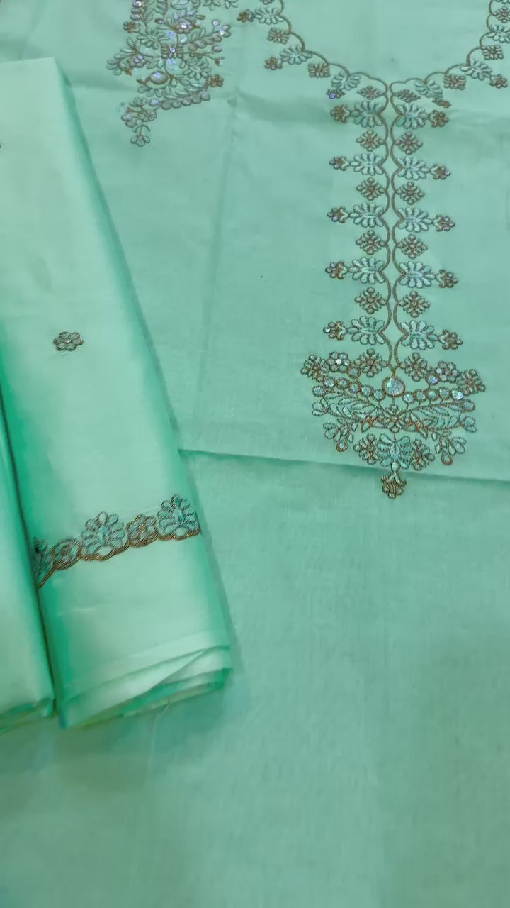 Iznik - 3pc Embroidered Lawn with Ready to wear Emb Chiffon Dopatta