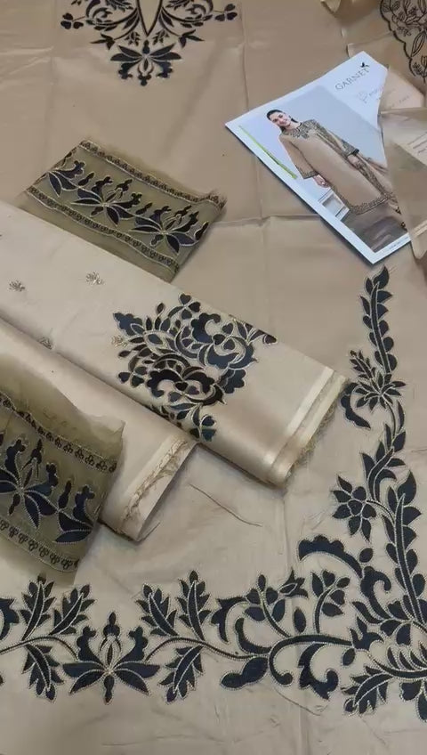 Garnet - 3pc LAWN Embroidered with Emb Chiffon Dopata