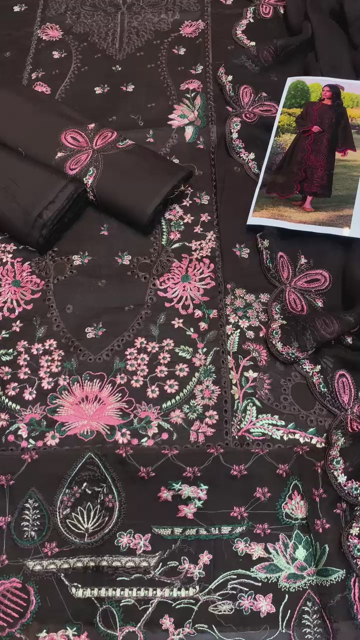Gull Ahmed - 3pc Embroidered Lawn with Emb Chiffon Dopatta