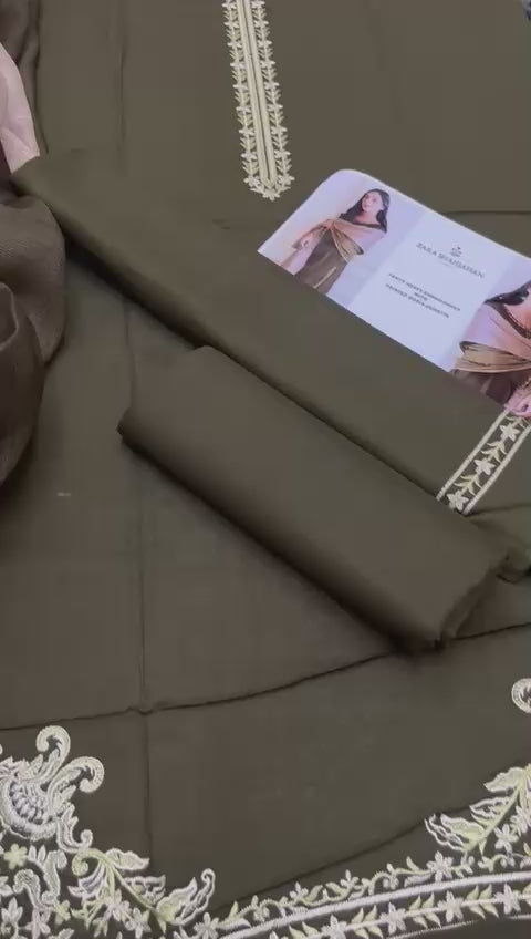 Zarashahjahan - 3pc Embroidered Lawn with Printed Diamond Dopatta