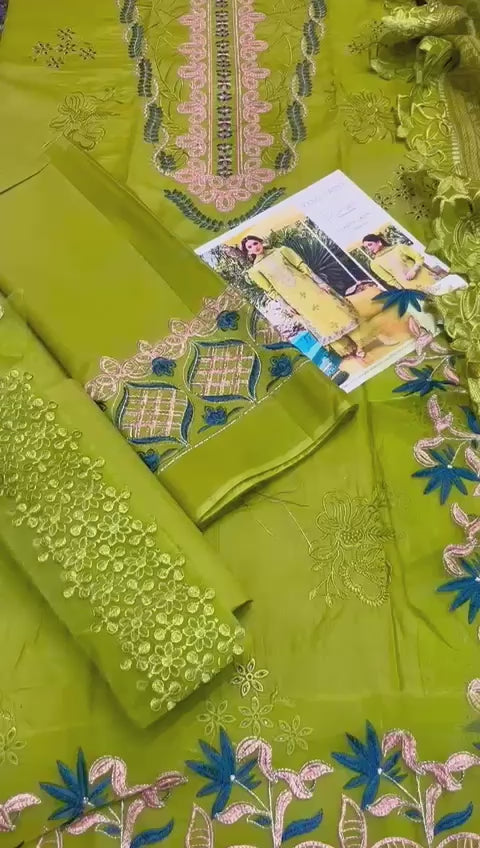 Rang Rasia - 3pc Embroidered Lawn with Ready to Wear Diamond Dopatta