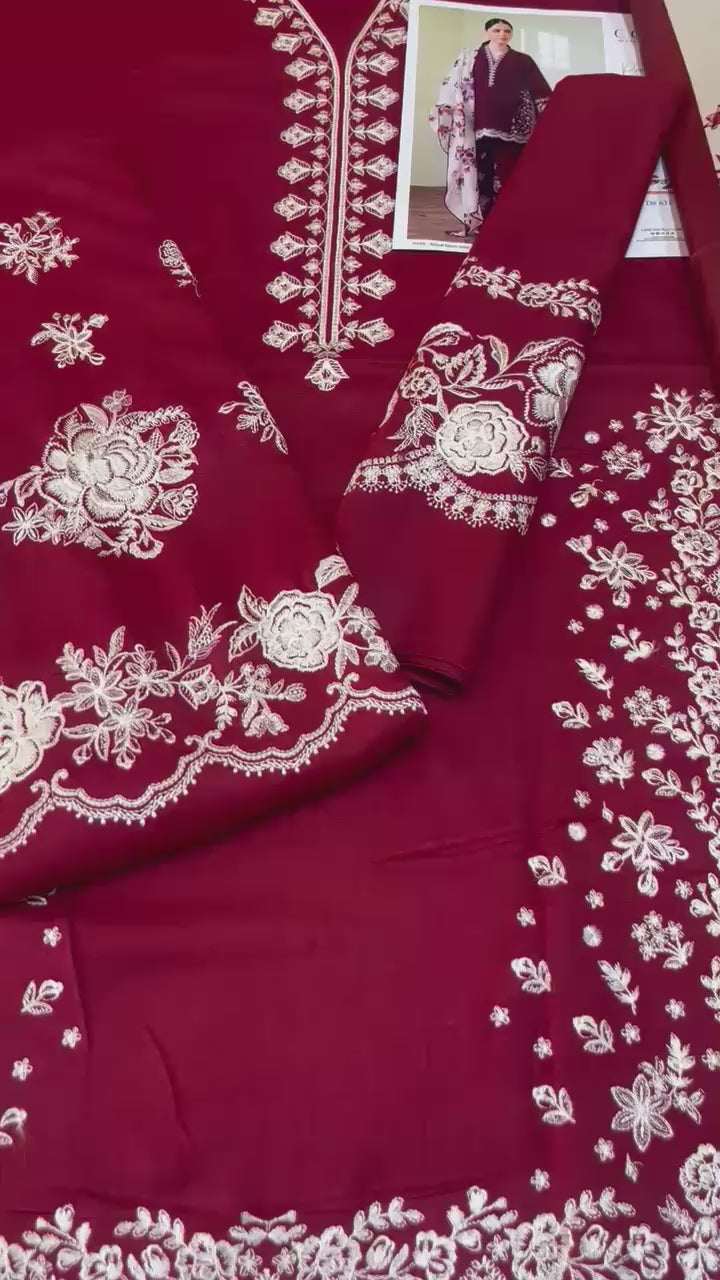 Zara Shahjahan - 3pc Embroidered Lawn with Printed Diamond Dopatta