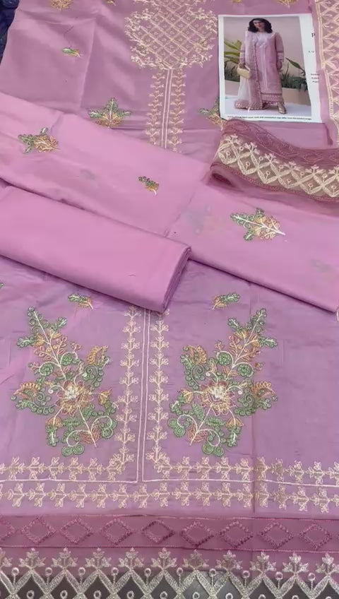 Marjan - 3pc Embroidered Lawn with Emb Chiffon Dopatta