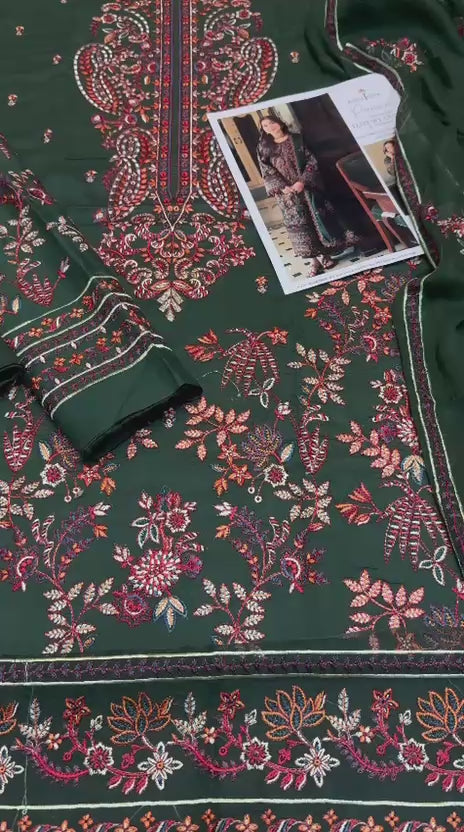Asim Jofa - 3pc Embroidered Lawn with Emb Chiffon Dopatta