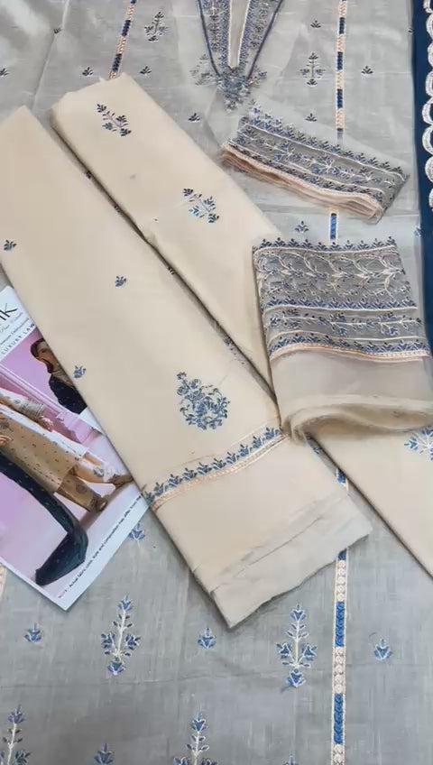 Batik- 3pc Embroidered Lawn with Emb Chiffon Dopatta