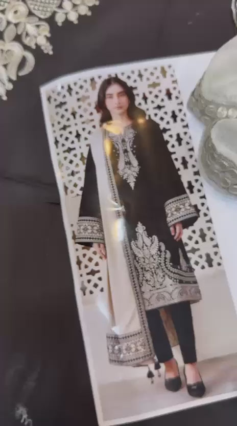 Jazmin - 3pc Heavy Embroidered Lawn with Emb Chiffon Dopatta