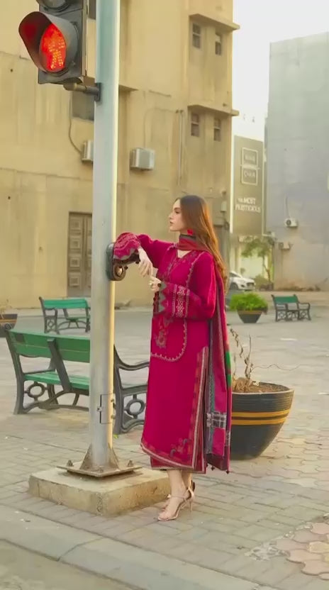 Chrizma - 3pc Embroidered Lawn with Printed Soft Chiffon Dopatta