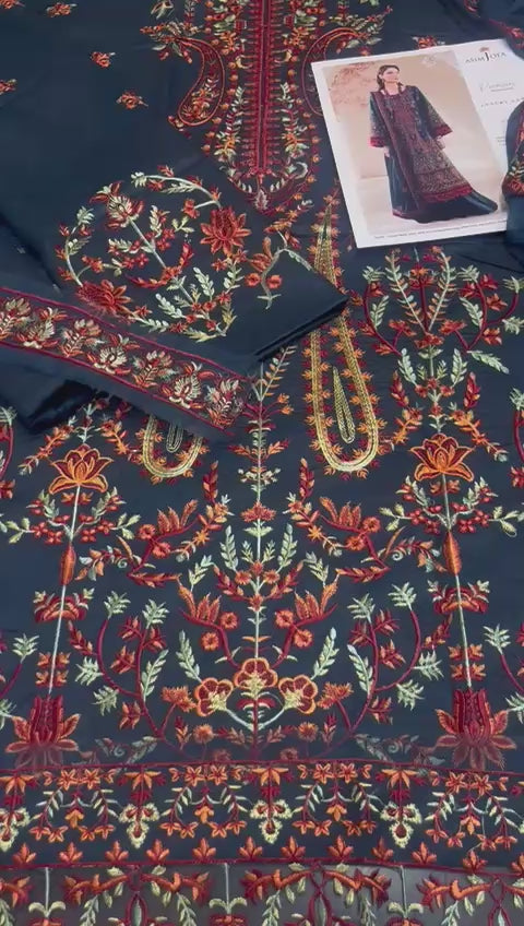 Asim Jofa - 3pc Embroidered Lawn with Emb Chiffon Dopatta