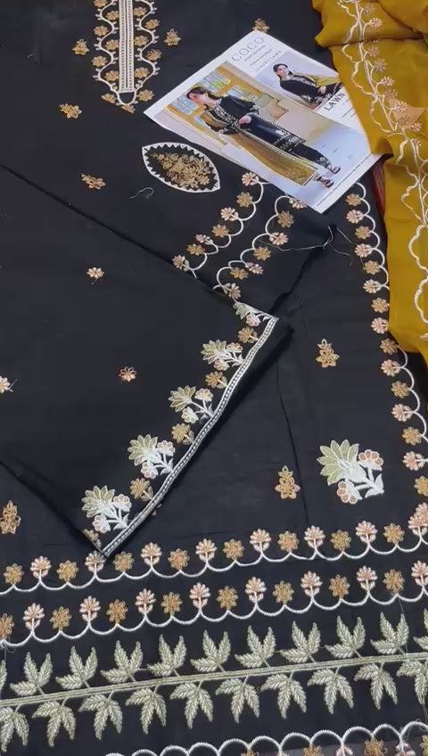 Zarashahjahan - 3pc Embroidered Lawn with Emb Chiffon Dopatta