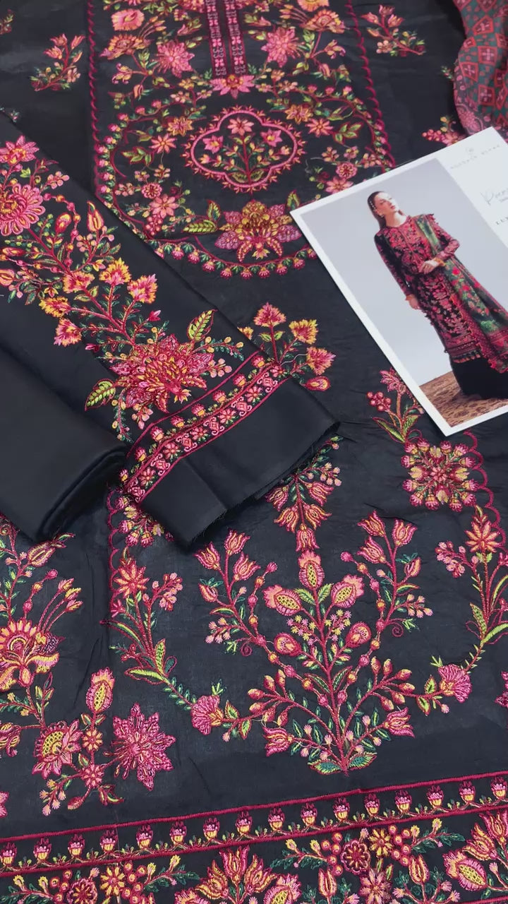 Hussain Rehar - 3pc Embroidered Lawn with Printed Diamond Dopatta